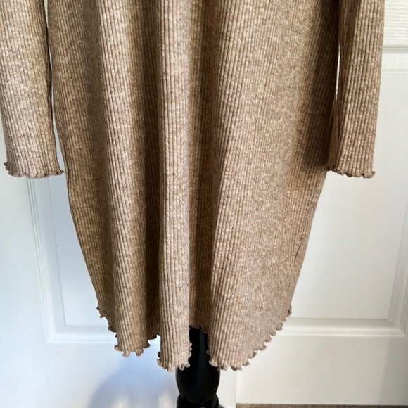 NWT Forever 21 Plus Oatmeal Tan Ribbed Soft V Neck Button Down Dress Sz 3X - Picture 9 of 12